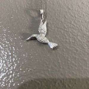 Sterling silver hummingbird necklace.